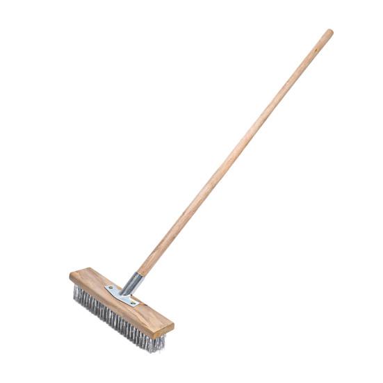 20/30/50CM Stainless Steel Wire Scrub Brush Heavy Duty Stiff Metal Bristle Scrubber Broom Outdoor Concrete Patio Floor Moss Removal Deck Brush