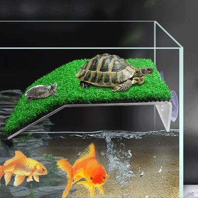 Größe S/M/L Schildkrötenplattform Schwimmende Dekoration Terrassen Grasrampe Reptilien Ruheplatz Moosinsel Aquarienzubehör Habitatdekor