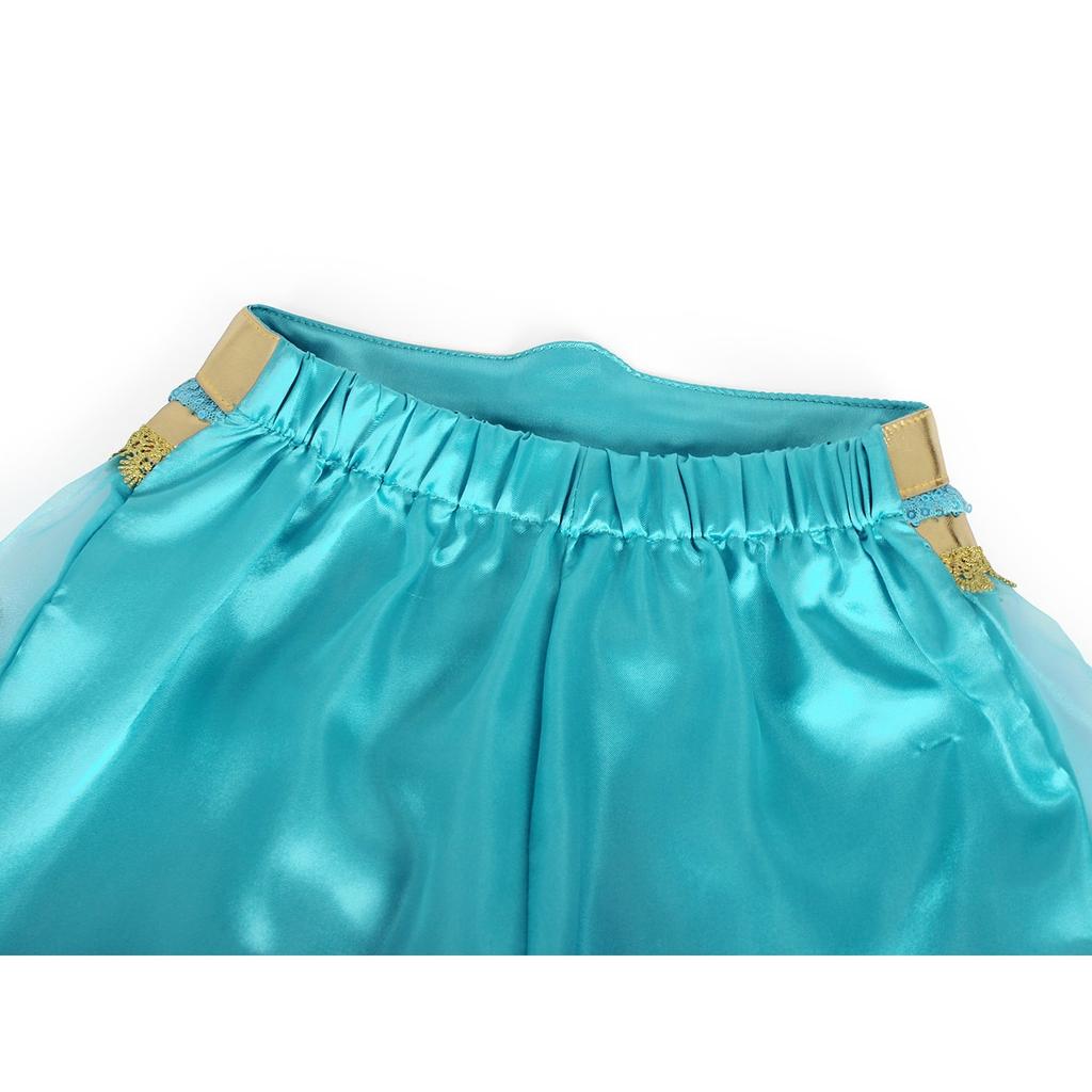 Jasmine Aladdin Child Dress 8-10 Years 140cm Cotton Polyester Green Halloween Carnival Christmas Party Costume