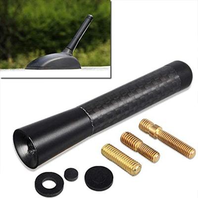 3.5cm Universal Car Short Radio Antenna Carbon Fiber Black Car Roof Antenna Radio Aerial FM/AM Metal Receiving Antennas
