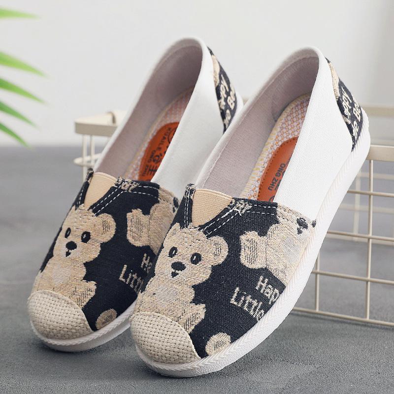 Women's Spring/Autumn Comfortable Canvas Flats: Casual, Versatile, Non-Slip, Soft Sole Shoes