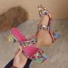 Plus-size Shoes, High-heeled Flip-flops, New Rhinestone One-line Shoes for Women