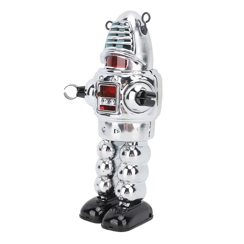 Metal Fencing Robot Adult Clockwork Walking Figurine Toy for Collection Birthday Holiday Gift