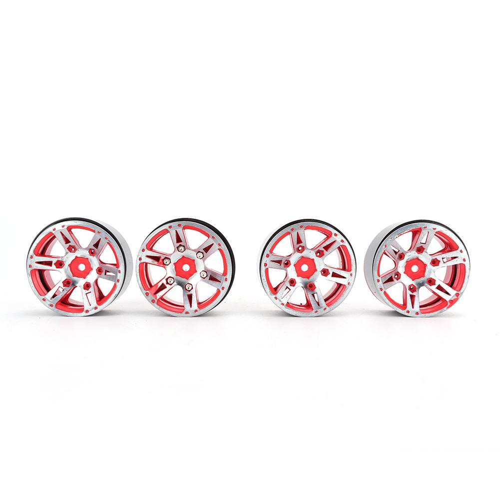 4Pcs 5.2CM Quality Metal Car Model Wheel Rims Hub High Strength for 1Celsius10 RC (black)