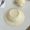 Relief Ceramic Straw Hat Plates Household Nordic Style Vintage Light Luxury Dinner Dish Floral Shape Deepen Kitchen Tableware