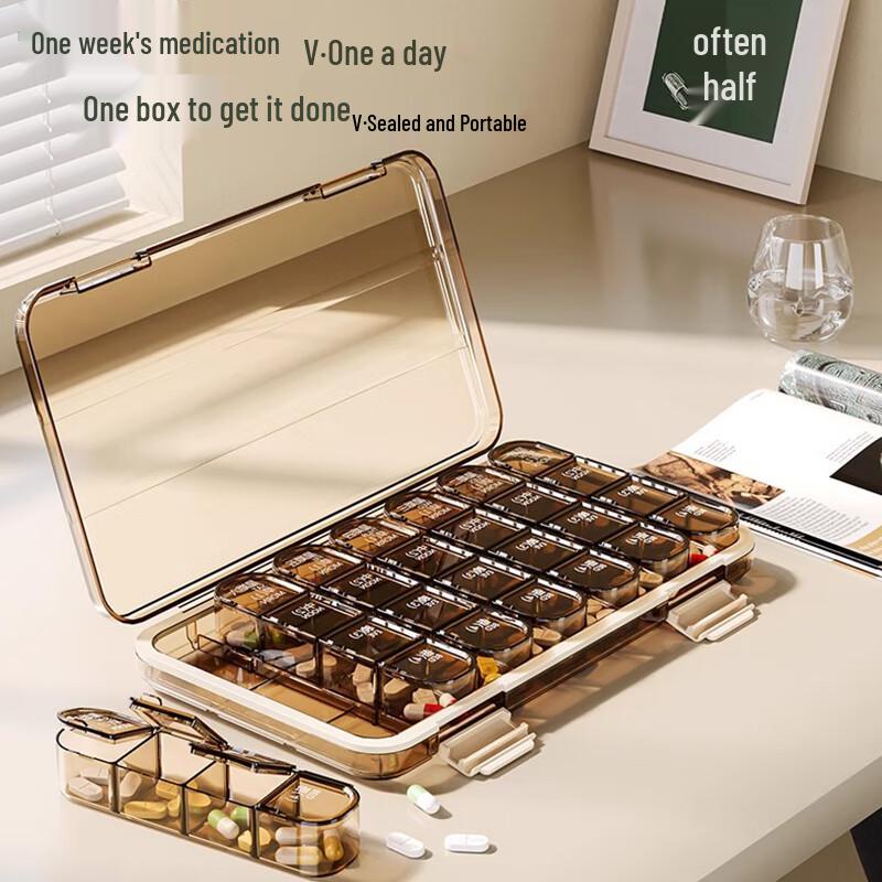 Triple Seal Weekly 28-Compartment Pill Organizer