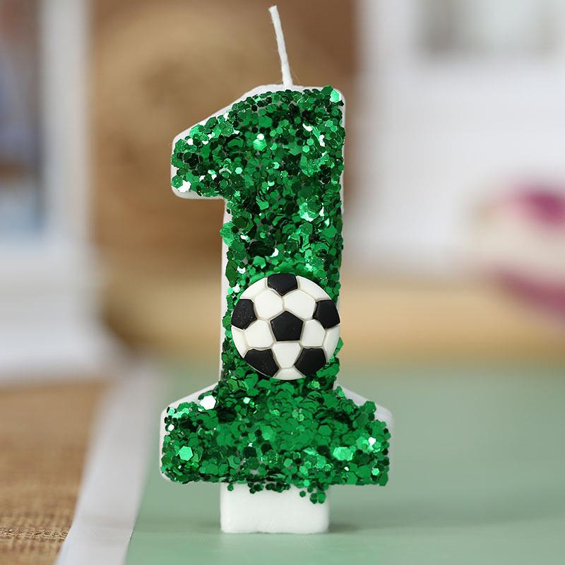 1PCS Number 0 1 2 3 4 5 6 7 8 9 Football Decoration Birthday Candle Boy Cake Things Candle Sparkles Children's Candles Surprises