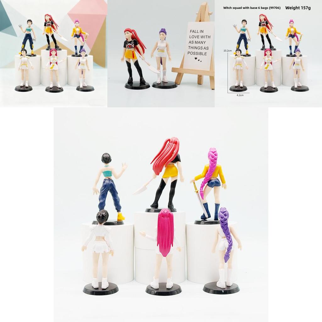 Kpop Demon Hunters Pvc Figurine With Base For Desk Decor Collectible Gift