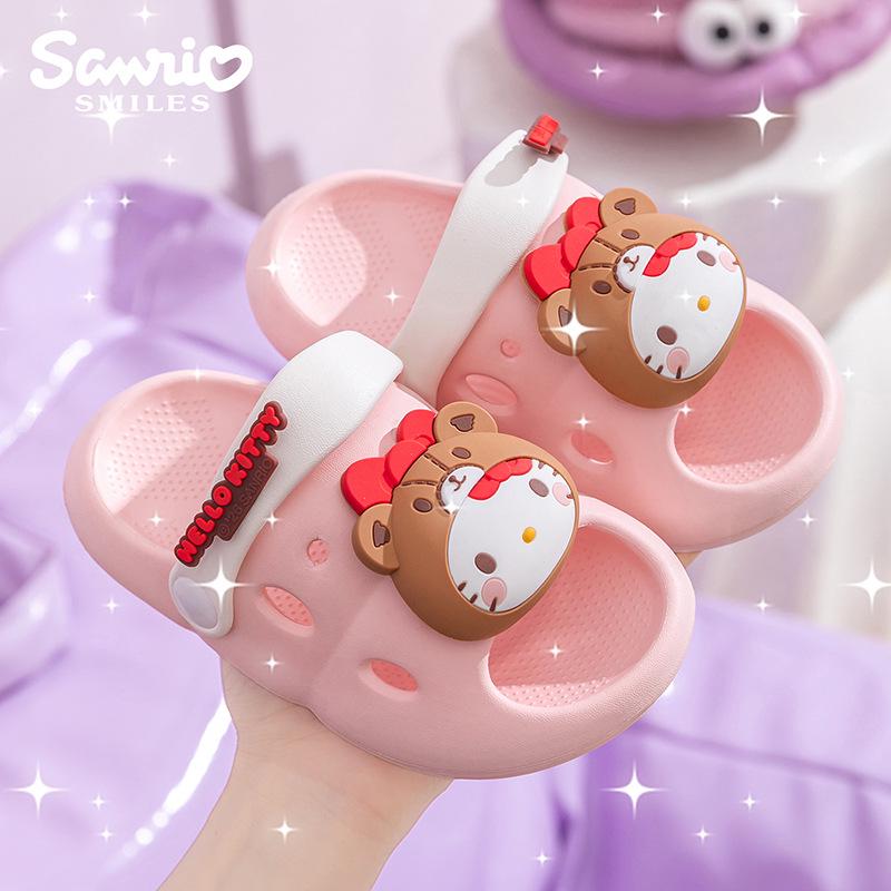 Sanrio Girls' Non-Slip Cartoon Summer Slippers - Lightweight & Soft Sole for Children
