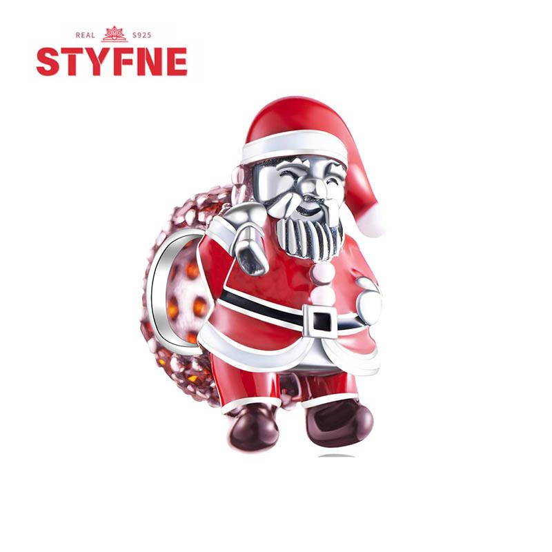 Santa Claus Pendant Bead Component Christmas Snowman Series Copper Metal Colors Pendant Bead Component Designed For Authentic Original Bracelet High