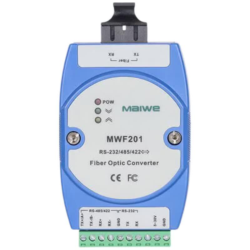Maiwei Industrial RS485/232/422 Serial to Fiber Optic Transceiver