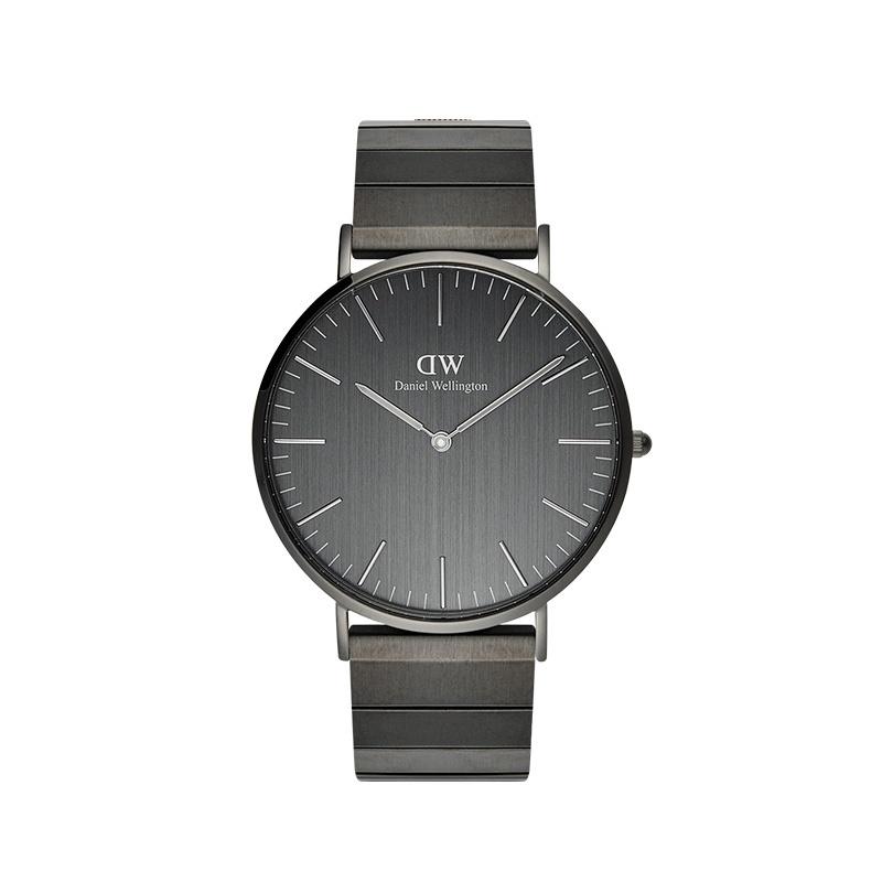 DANIEL WELLINGTON Watch Quartz Movement 40MM Gray Dial Men's Watch Chain Piano Strap DW00100777