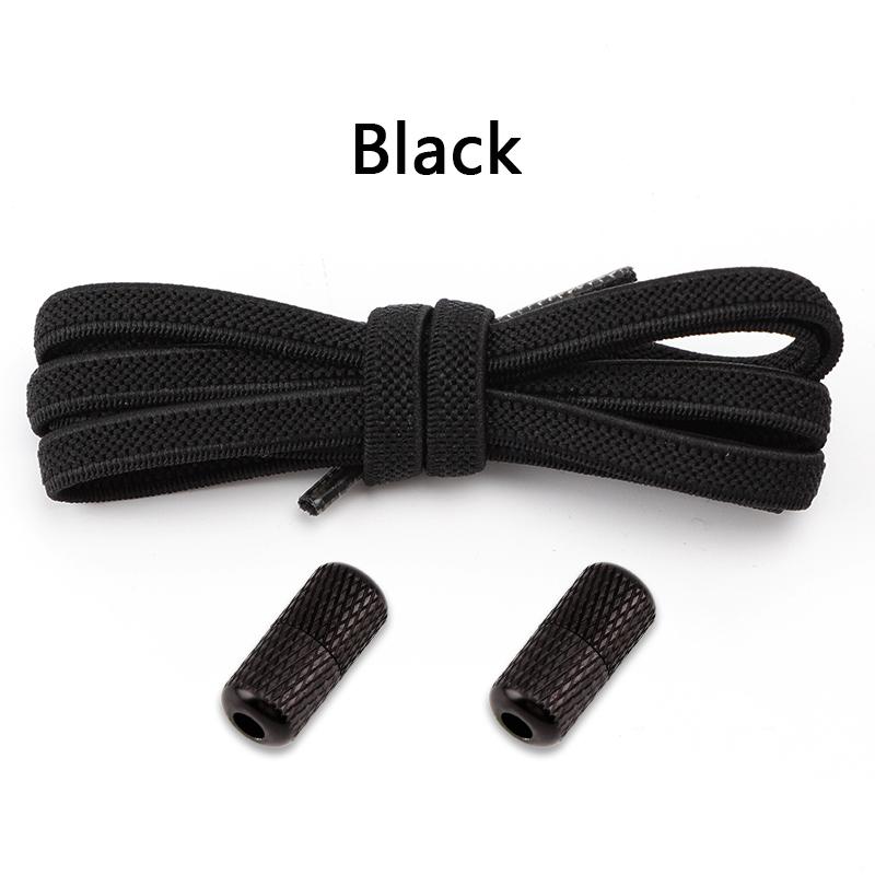 No Tie Shoelaces Metal Lock Flat Elastic Shoe Laces Sneakers Kids Adult Shoelace Flower Noodle Capsule Buckle Shoes Accessories