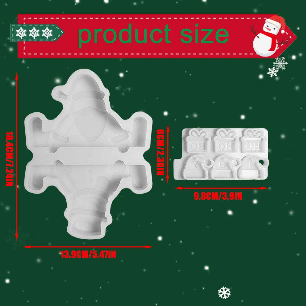 Christmas Santa Snowman Resin Silicone Molds Concrete Cement Silicone Molds for Epoxy Resin Candle Home Decoration