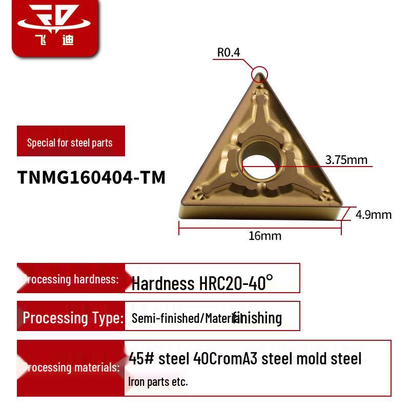 Dreieckiger Hartmetall-CNC-Drehmeißel für Edelstahl - TNMG1604/08/12