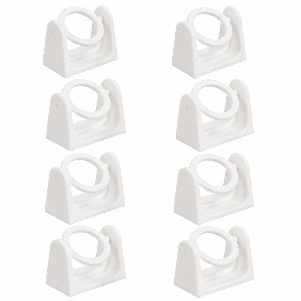 8pcs Rotatable Design Curtain Pole Holder No Drill Curtain Rod Holder Wall Mount