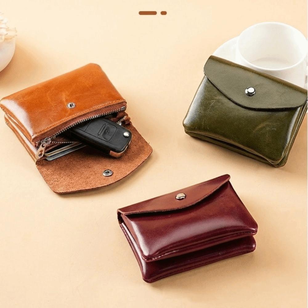 Zipper Short Wallet Hasp Mini Purse Bag Portable Leather Small Coin Pouch  Shopping