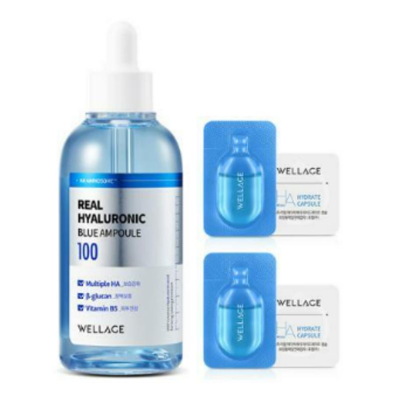 WELLAGE Prawdziwy Hialuronowy Niebieski 100 Ampułka (100ml + 4ml Bonus)