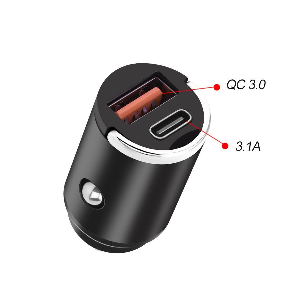 Car Charger Lighter PD Fast Charging For IPhone QC3.0 12V-24V Mini USB Type C Mini Car Phone Charger For Samsung Huawei xiaomi