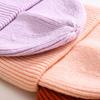 Unisex Luxury Fluffy Winter Wool Cashmere Knit Beanie Ribbed Striped Skully Hat Custom Logo for Men Women's Beach Wear