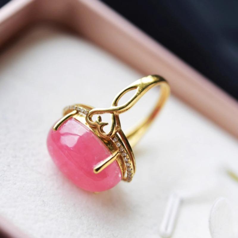 Anelli Ovali in Pietra a Strisce Rosa Rosse, Belli e Minimalisti, per Donna, Nuovi in Stile Delicato, Anello Smaltato, Gioiello da Matrimonio, Regalo