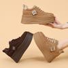 New Autumn Casual Small Design Thick-soled Heightening Shoes Women's Suede Shoes Children's Shoes Versatile and Advanced