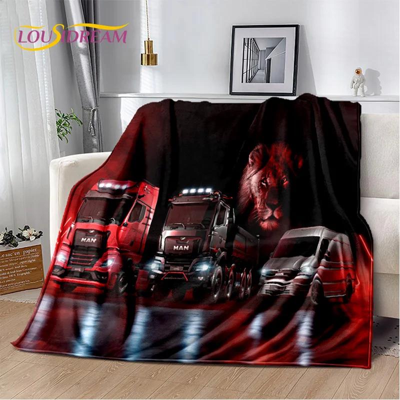 HD Man Truck Lorry 3D Printing Soft Flannel Blankets,Throw Blanket Comfortable Blanket for Picnic Beds Sofa Home Bedroom Gifts