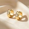 Damila New Trendy Copper 18K Gold Plated Zircon Hoop Earrings Jewelry for Women Girls