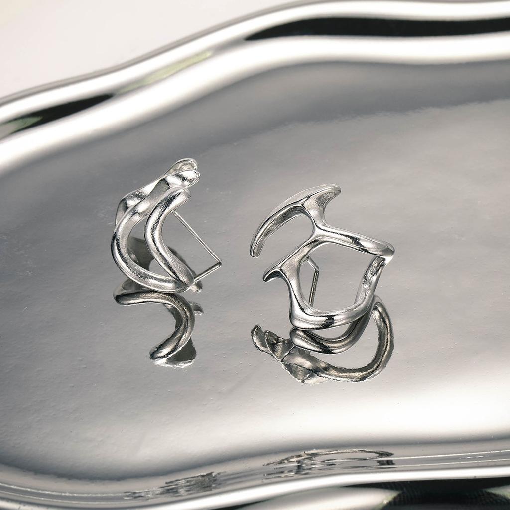 Cercei cu goluri lichide neregulate la modă, din aliaj punk, cercei cu știfturi geometrice, agrafe, bijuterii creative pentru femei, accesorii, cadouri