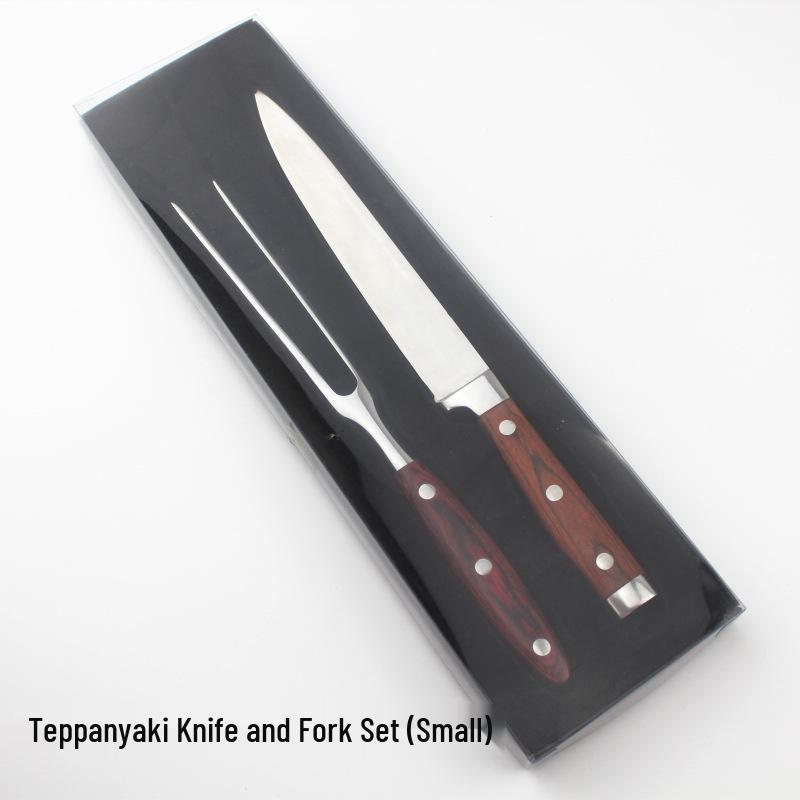 Stainless Steel Outdoor Teppanyaki BBQ Knife and Fork Set for Kitchen and Cooking