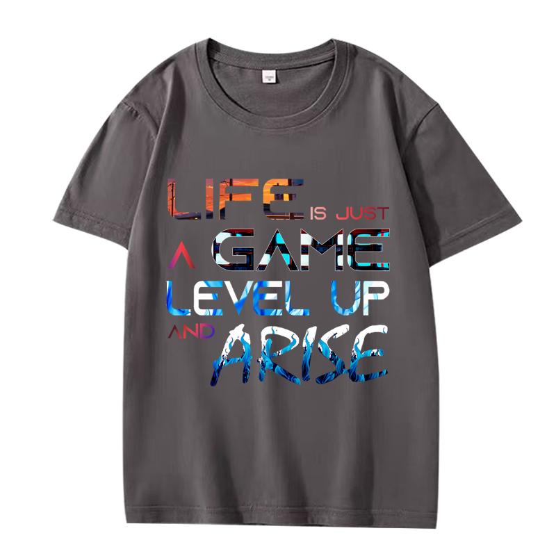 Solo Leveling Arise Aesthetic T Shirt Men Women Oversized 100% Cotton Short Sleeve Summer Print Unisex Plus Sizetops