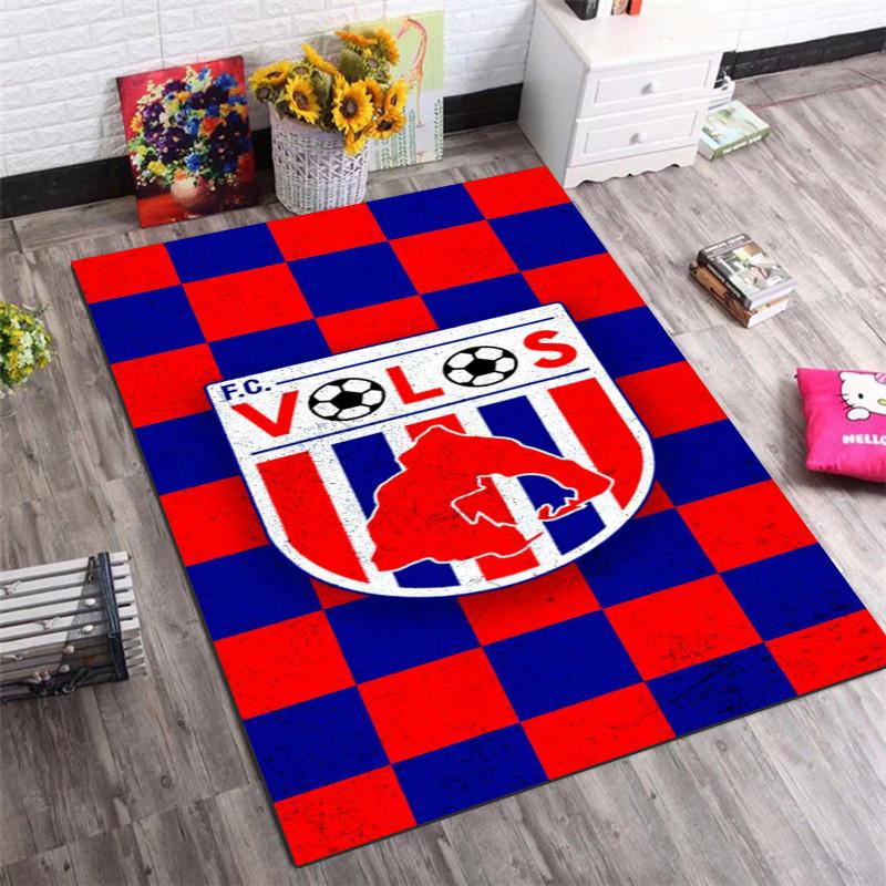 Romania National Football Team Shield Rug Red Blue Yellow Diagonal Stripe Soft Carpet for Supporters