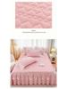 Korean Style Lace Bed Skirt & Sheet Set - 3-Piece Quilted Dustproof Full Wrap Bed Cover