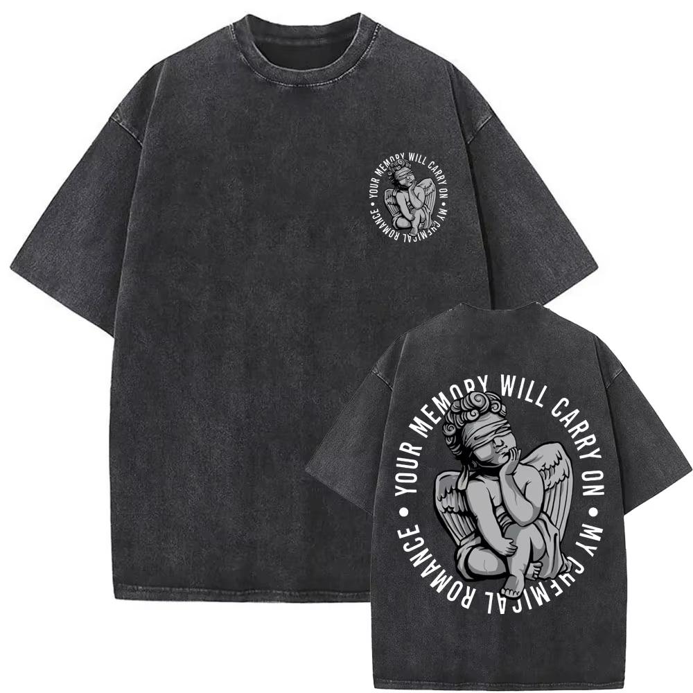 Washed Vintage Rock Band My Chemical Romance The Black Parade Tour  Tshirt Mens Women Fashion Punk Emo Oversized T Shirts
