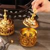 Luxury Arab Tower Style Hollow Out Metal Incense Burner Golden Tower Oil Burner Arab Style Censer Holder Golden Incense Burner