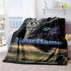 Gothic Illustrations Customize Text Blanket Cozy Personalized Blanket Warmthful Decor Suitable for Seaside Office Chair Sofa Living Room All-Season Us