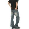 American old retro Cleanfit washed ruffian handsome slightly pull loose jeans tide