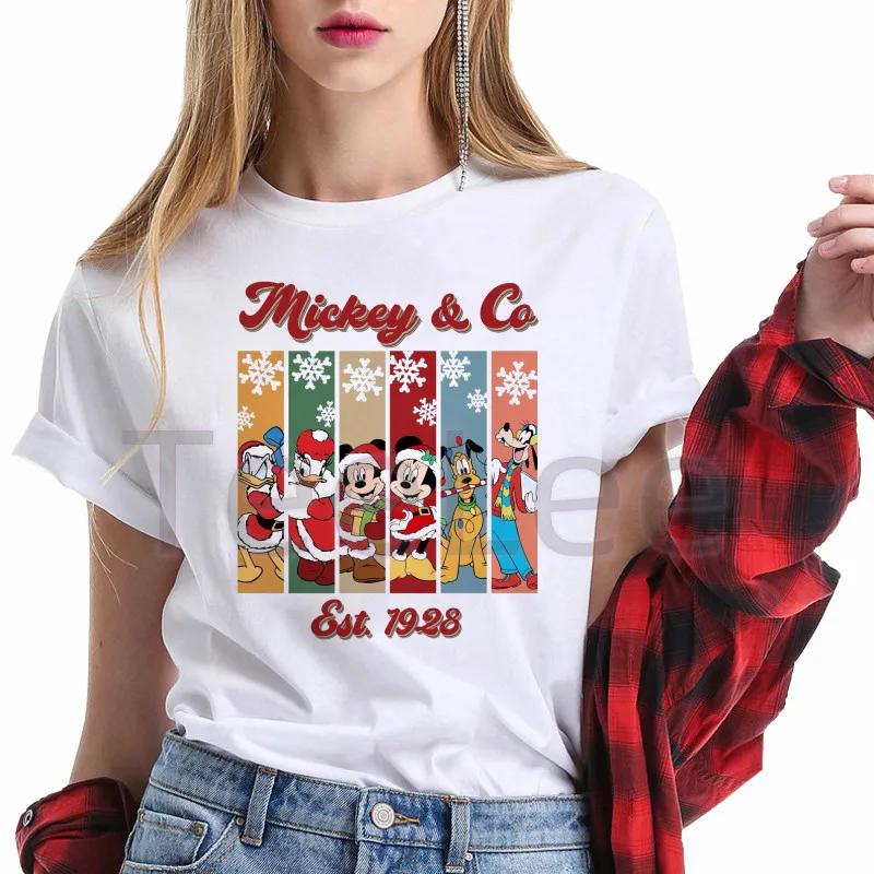 

Trendy Christmas Cartoon Unisex TShirt Print Mickey Friends Coffee Unisex Harajuku Short Sleeve Street Style Unisex S