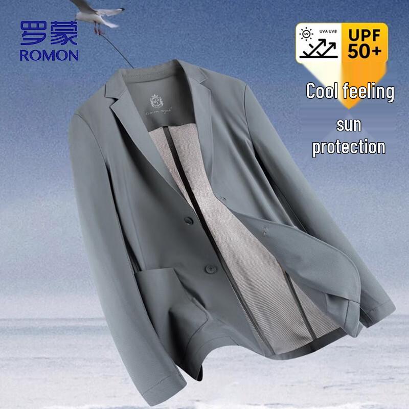 ROMON Men's Ice Silk Sun Protection Casual Suit Jacket