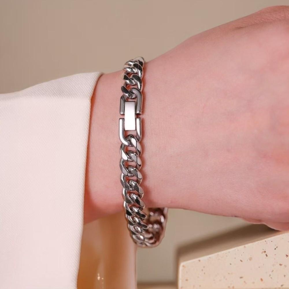 Elegant Cuban Chain Bracelets Stainless Steel Steel Link Bracelet Fashion Metal Hand Chains Gift