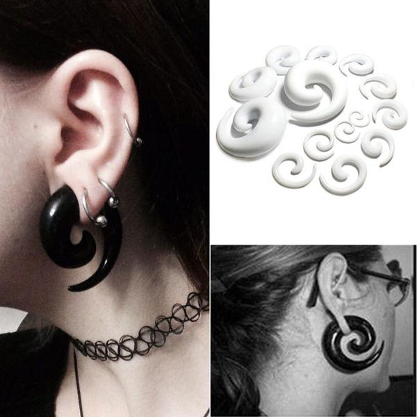 10Pcs 18 g Faux Oreille Plug Tunnel Clous d/'oreilles Boucles d/'Oreilles Piercing body Jewelry 8 mm