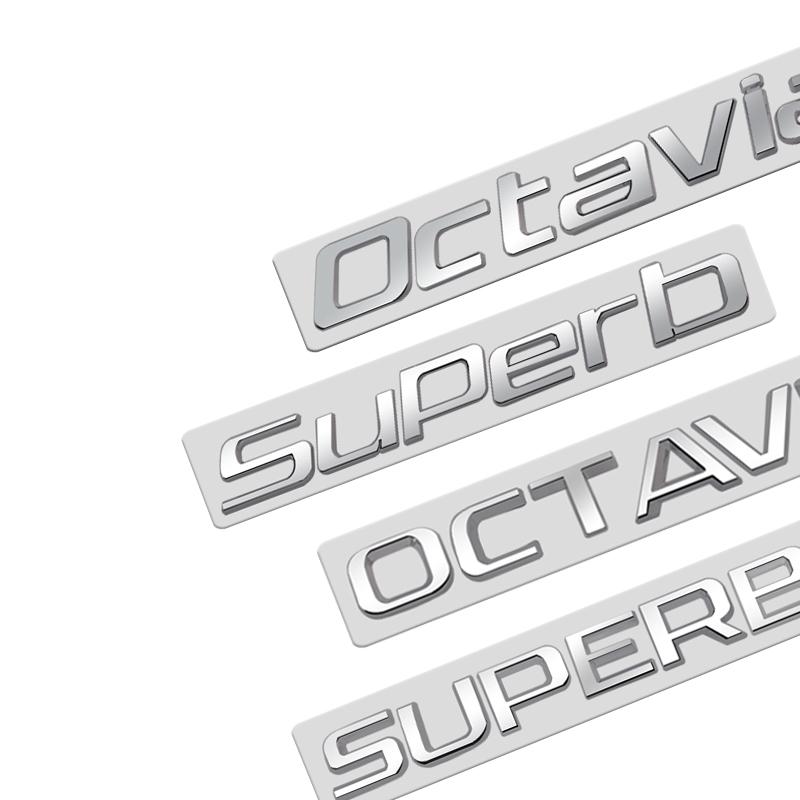 Metal Emblem Chrome Silver Car Sticker Badge Decal Body Trunk Decor for Karoq Kodiaq Rapid Yeti Octavia Superb Fabia Kamiq 4x4