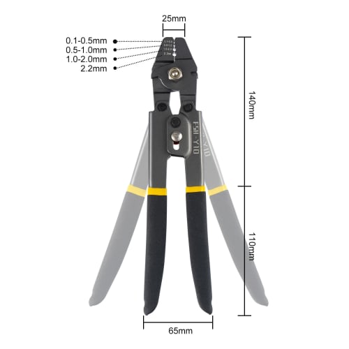 Doshu (Doshu) Crimping Machine, Wire Sleeve Crimping Tool, Wire Clamp Cutter, Crimping and Cutting Function, 2-in-1, Compatible with 0.1mm-2.2mm, Bl