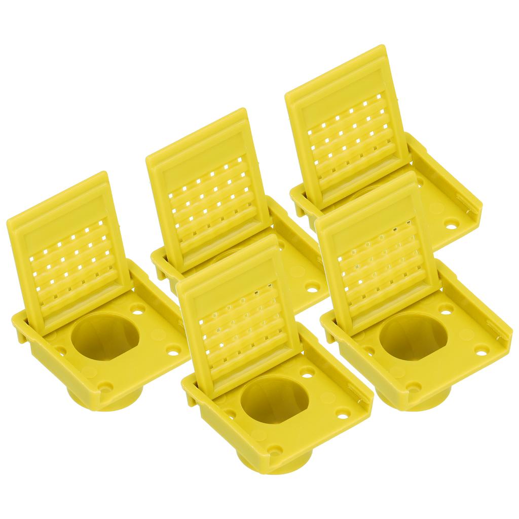 5Pcs Beehive Vent Lightweight ABS NonToxic EscapeProof Breathable Beehive Entrance Gate(Yellow )