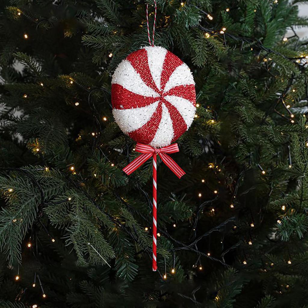 Christmas Lollipop Decorations Hangable Dessert Pendants Realistic Christmas Tree Lollipop Pendant For Home Indoors Garden