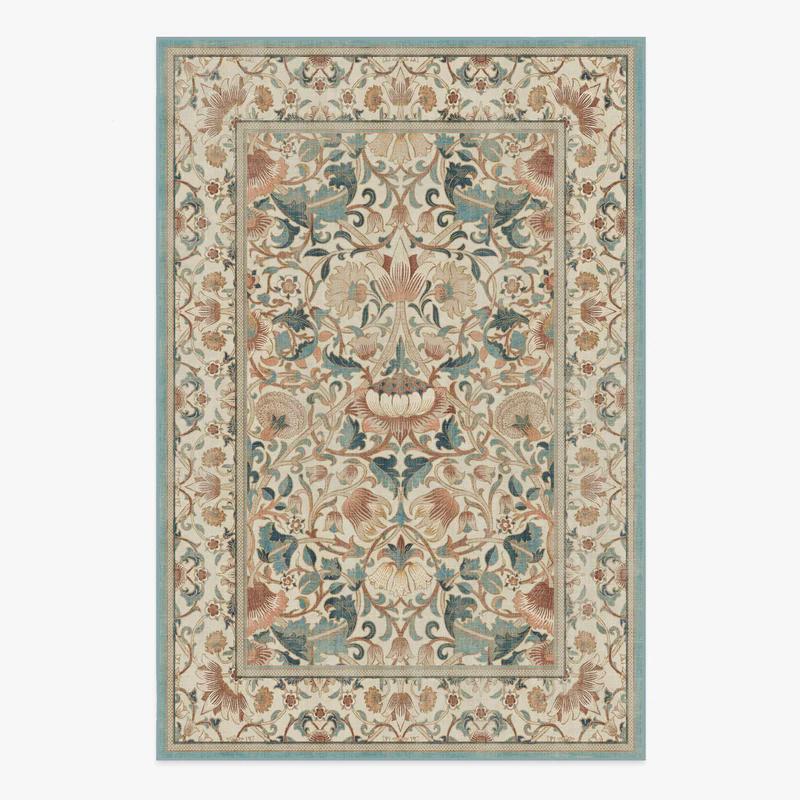 Living Room Carpet Large Size Bedroom Bedside Floor Mat Machine Washable Carpets Spring Flowers Birds Retro Home Decoration Rug