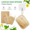 Natural Non Scratch Scrub Sponge Eco Friendly and Compostable Plant Fiber Loofah Dish Sponge Kitchen Scrubbers for Dish Biodegradable Cleaning Sponges
