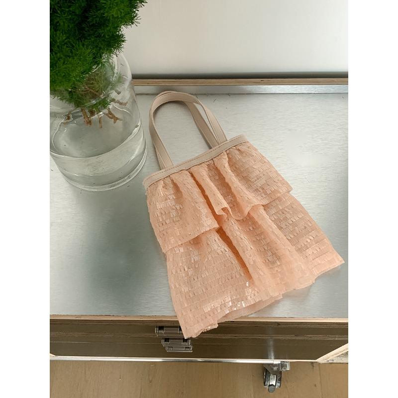 New Commuter Tote Bag Women's Creative Pleated Design Handbag Bag Women's Light Luxury Niche Sequined Bag