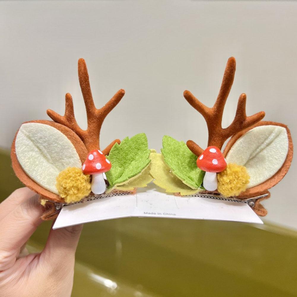 Christmas Antler Hair Clip Plush Hair Accessory Headwear Cute Barrettes Christmas Decoration Festival Gift For Women Girl