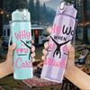 1PC Why Walk Cartwheel Quote 750ml Color Plastic Sports Water Bottle Leakproof Flip Straw Lid Suitable for Sports Office Home Use